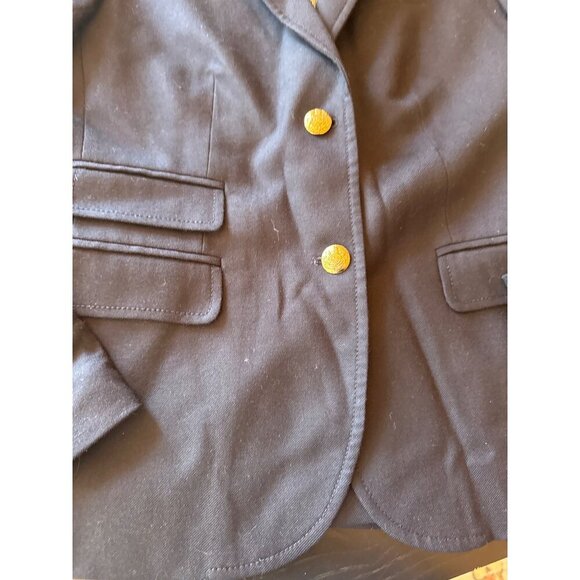 J. Crew Navy Wool-Blend Schoolboy Blazer Womens Size 2 With Gold Buttons Lined - Picture 3 of 7